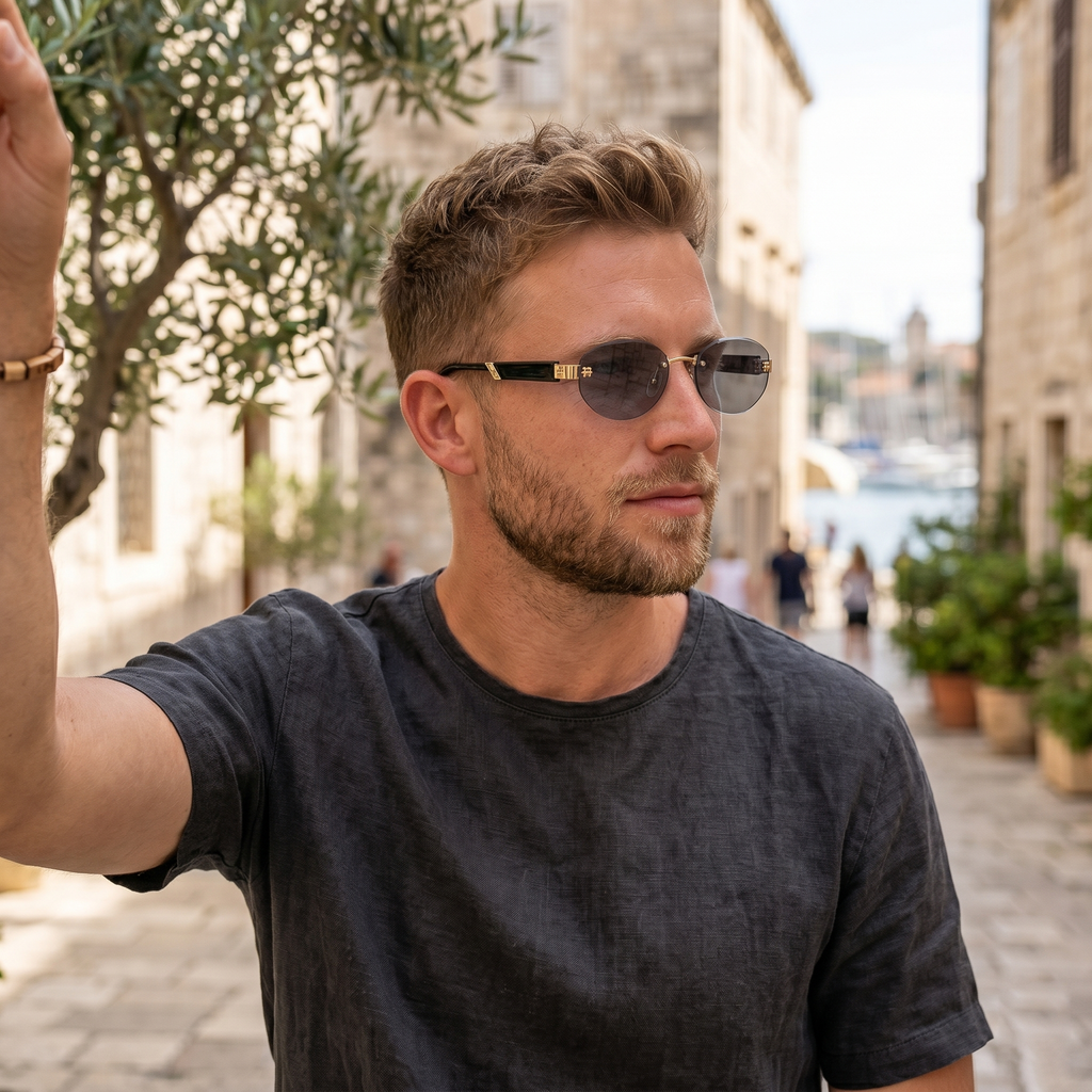 Stylish Rimless Cut-Edge Sunglasses